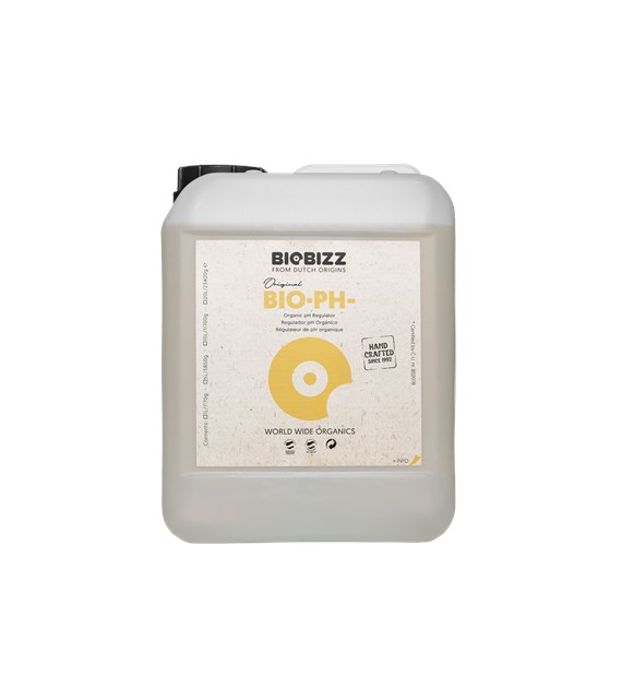 BIOBIZZ PH MINUS, 5L, ORGANICZNY REGULATOR OBNIŻAJĄCY pH, (gleba, hydro, kokos)