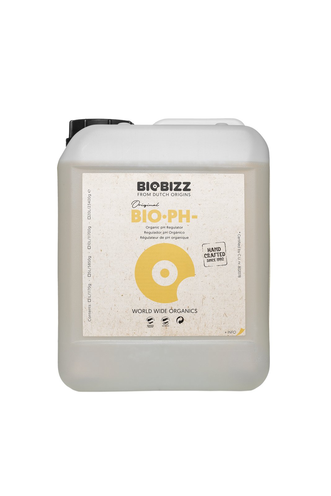 !-BIOBIZZ PH MINUS, 10L, ORGANICZNY REGULATOR OBNIŻAJĄCY pH, (gleba, hydro, kokos)