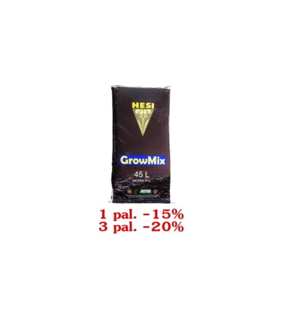 GROWMIX 45L, ZIEMIA DO UPRAWY ROŚLIN KWITNĄCYCH - HESI, 1 paleta=45 worków, buforuje pH, certyfikowana