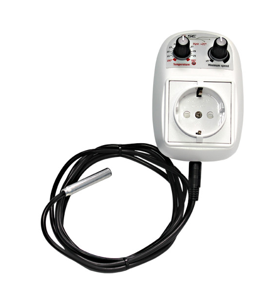 GSE, STEROWNIK / REGULATOR TEMPERATURY I OBROTÓW WENTYLATORA,  MAX.1150W/5A (1 WENTYLATOR), termostat