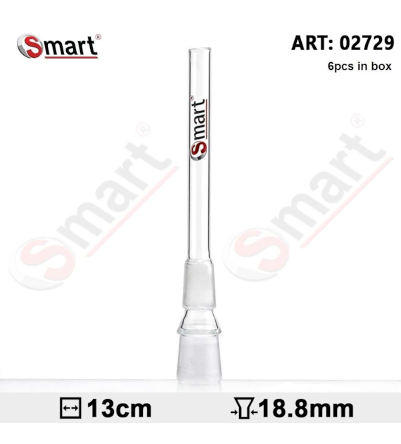!- ŁĄCZNIK SZKLANY DO FAJEK WODNYCH - SMART, szl.18,8mm / dł.13cm