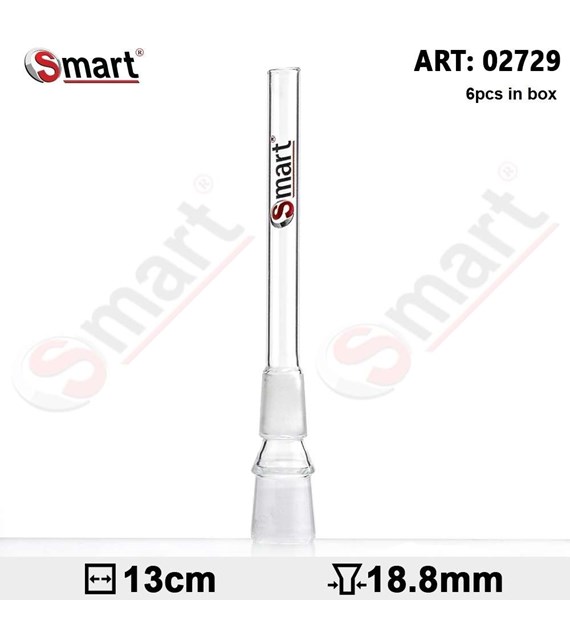 !- ŁĄCZNIK SZKLANY DO FAJEK WODNYCH - SMART, szl.18,8mm / dł.13cm