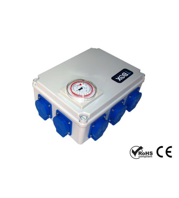 !-TEMPO BOX - STEROWNIK / PROGRAMATOR CZASOWY Z PRZEKAŹNIKIEM ABSORBUJĄCYM, TIMERBOX 8x600W, 230V