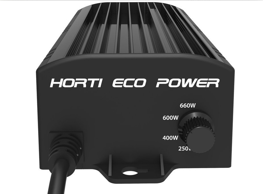 ZASILACZ ELEKTRONICZNY DO LAMP HPS i MH 600W - HORTI ECO POWER , Z PELNĄ REGULACJĄ MOCY: 250W, 400W, 600W,660W (SUPER LUMEN)