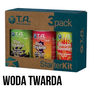 3PACK STARTER KIT, PRO ORGANIC, 3x0.5L/3x500ML, ORGANICZNY ZESTAW NAWOZÓW I STYMULATORÓW DO WODY TWARDEJ + GRATIS, TERRA AQUATICA - GHE