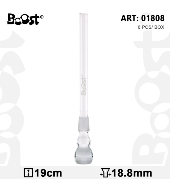 !-ŁĄCZNIK SZKLANY Z DYFUZOREM - BOOST, szl.18,8mm, dł.19cm
