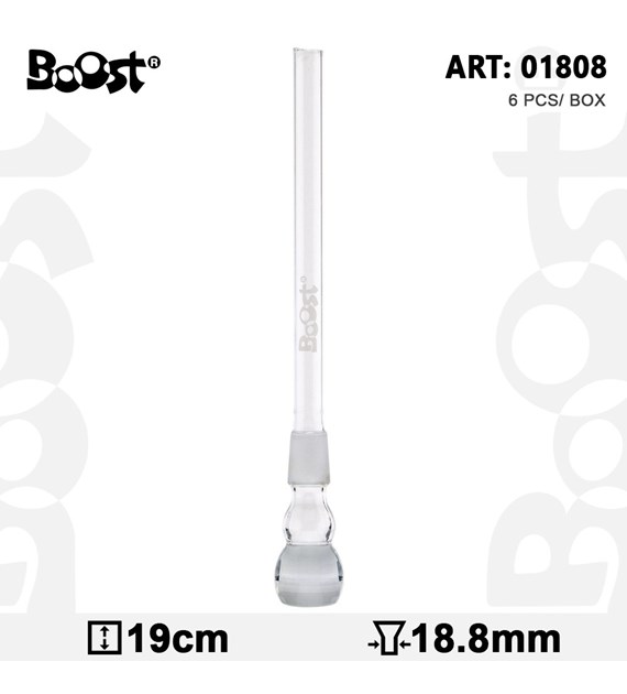 !-ŁĄCZNIK SZKLANY Z DYFUZOREM - BOOST, szl.18,8mm, dł.19cm