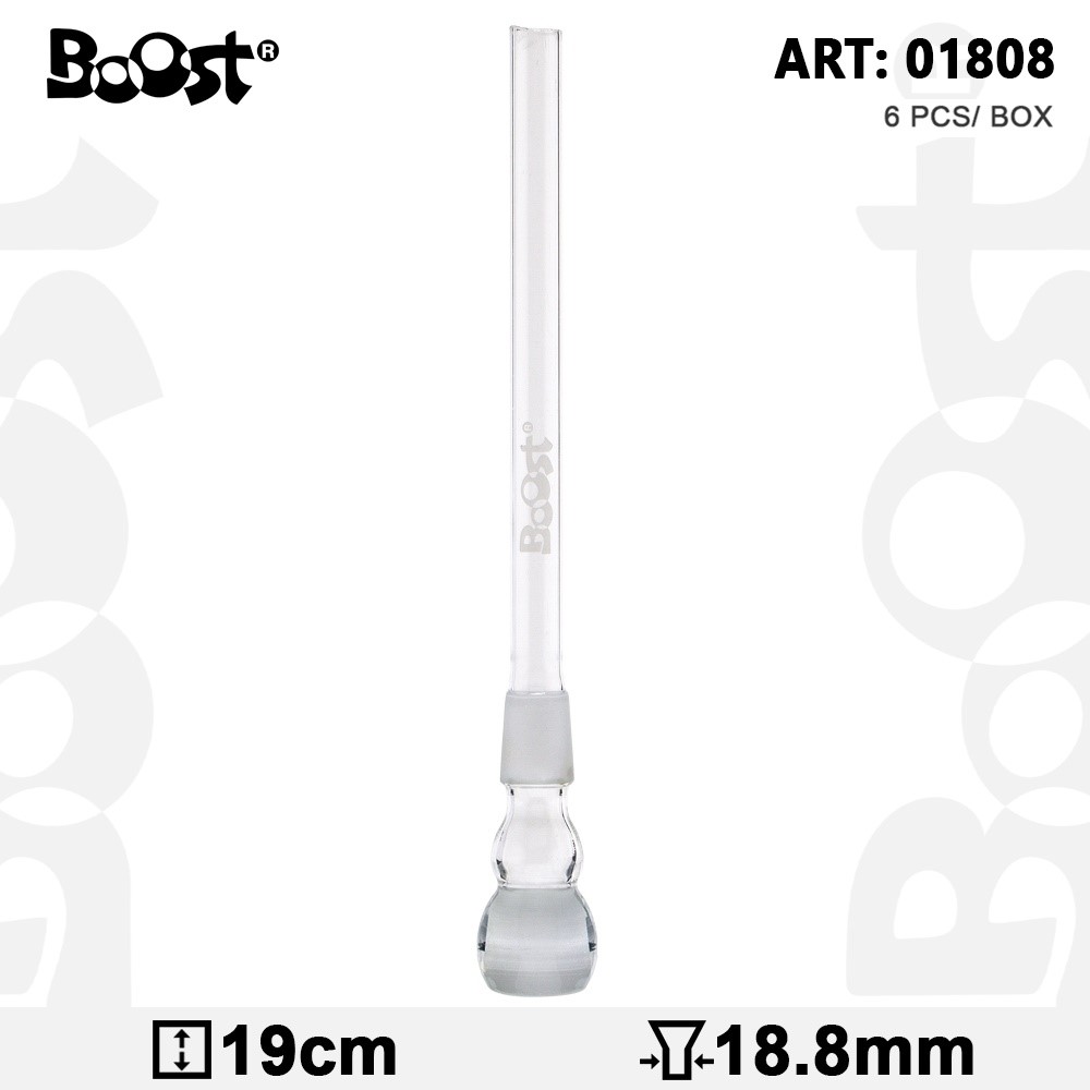 !-ŁĄCZNIK SZKLANY Z DYFUZOREM - BOOST, szl.18,8mm, dł.19cm