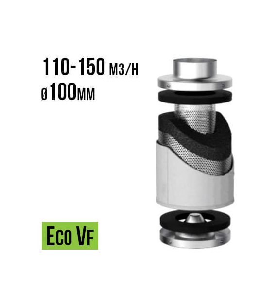 FILTR WĘGLOWY VF-ECO, fi100mm, 110-150m3/h, h15cm, węgiel 1,3kg