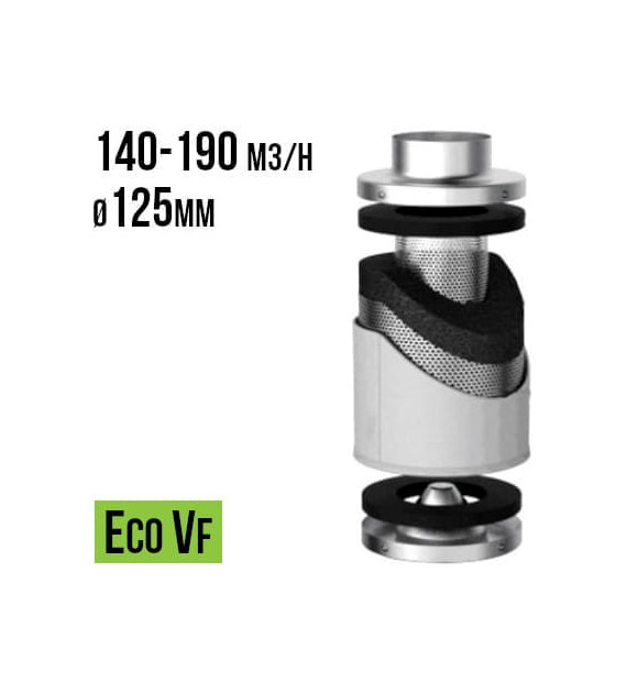 FILTR WĘGLOWY VF-ECO, fi125mm, 140-190m3/h, h15cm, węgiel 1,6kg