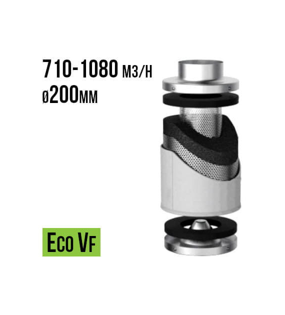 FILTR WĘGLOWY VF-ECO, fi200mm, 710-1080m3/h, h50cm, węgiel 6,5kg