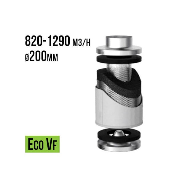 FILTR WĘGLOWY VF-ECO, fi200mm, 820-1290m3/h, h60cm, węgiel 7,8kg