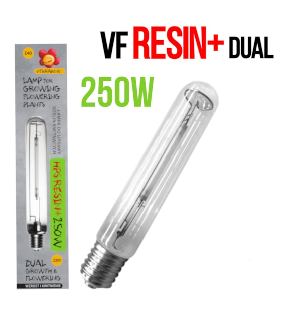 !- LAMPA / ŻARÓWKA HPS,  250W - VF RESIN+ DUAL  (wzrost+kwitnienie), do uprawy roślin, + Deep Red, + Far Red