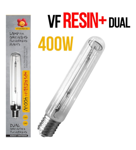 !- LAMPA / ŻARÓWKA HPS,  400W - VF RESIN+ DUAL  (wzrost+kwitnienie), do uprawy roślin, + Deep Red, + Far Red