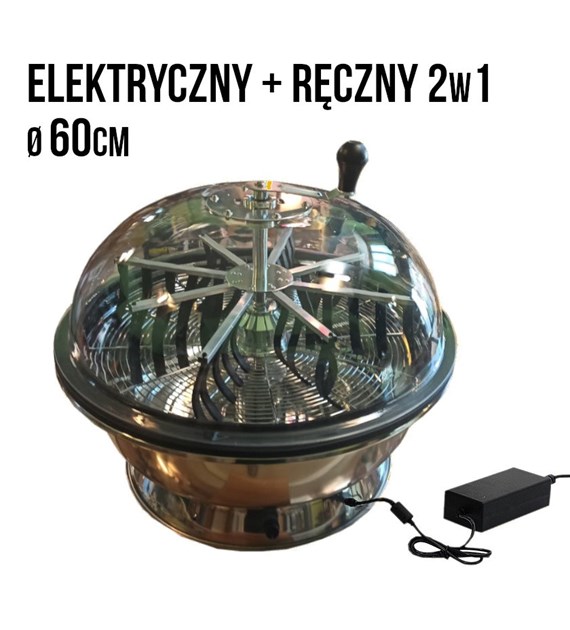 DUŻY ELEKTRYCZNY TRYMER DO LIŚCI - VF 24  / 60cm - VF, Z REGULACJĄ OBROTÓW + RĘCZNY 2w1 , PRZEZROCZYSTA POKRYWA, fi-60cm, h50cm