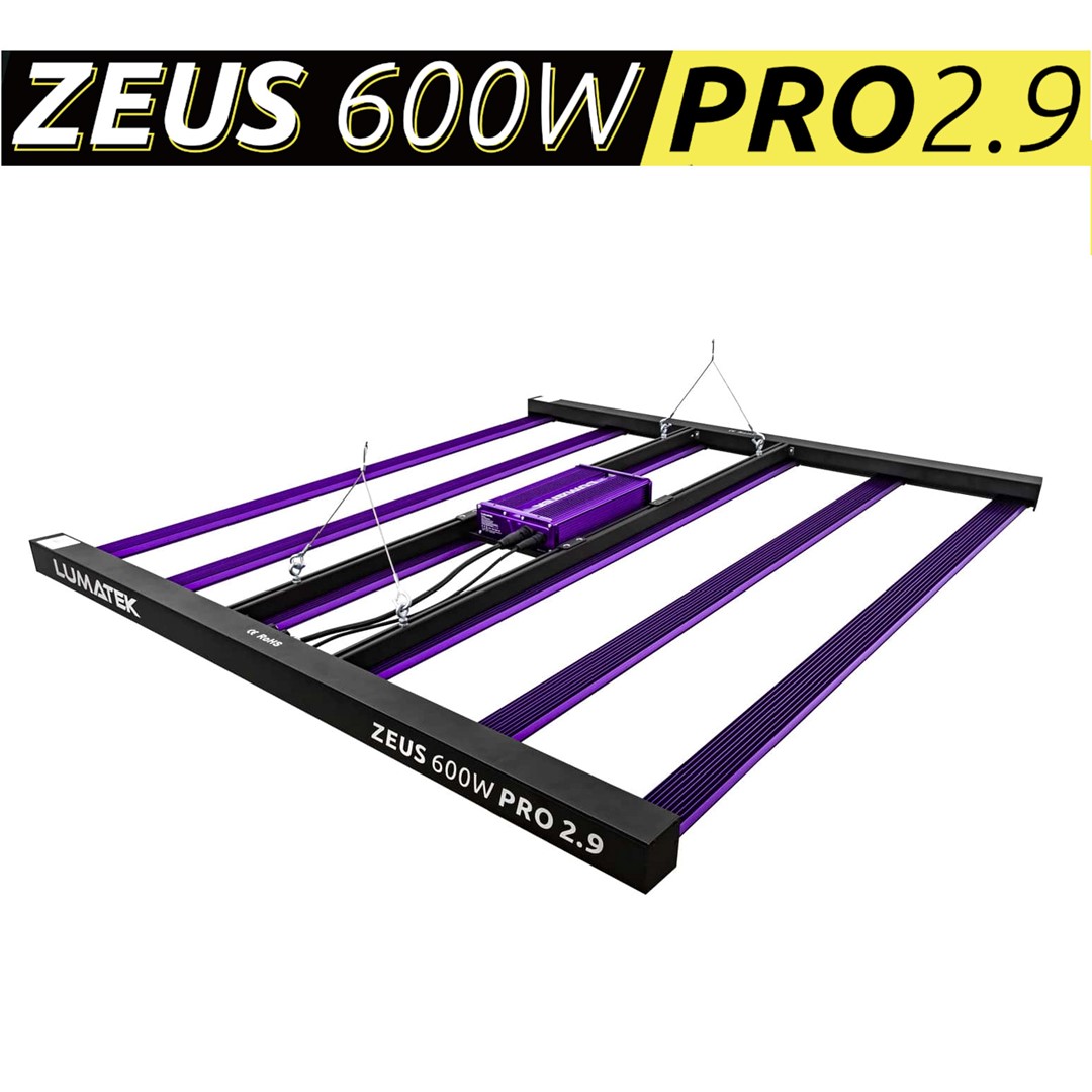 LAMPA LED ZEUS 600W PRO 2.9 µmol/J - LUMATEK, FULL CYCLE, 109x118x5,2cm, oświetla 150/150cm, do uprawy roślin