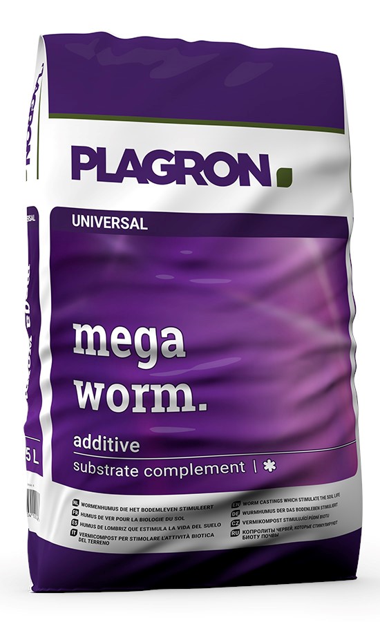 MEGA WORM 25L, HUMUS KOPROLITOWY STYMULUJĄCY FLORĘ GLEBY, PLAGRON, mikoryza, trichoderma, 1 paleta=70 worków