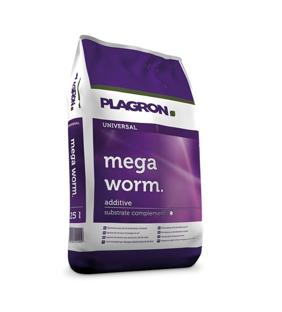 MEGA WORM 25L, HUMUS KOPROLITOWY STYMULUJĄCY FLORĘ GLEBY, PLAGRON, mikoryza, trichoderma, 1 paleta=70 worków