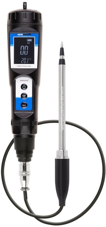 ELEKTRONICZNY MIERNIK EC i TEMPERATURY DO GLEBY I CIECZY - E300 PRO2 , 0.0 ~ 19.9 mS/cm, 0°C~50°C, AQUA MASTER TOOLS
