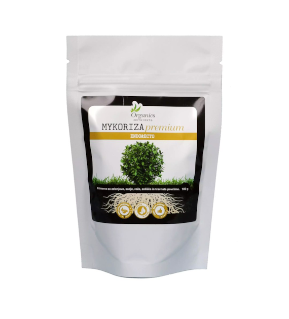 MYKORIZA PREMIUM 100g -  MIKORYZA (18 grzybów), TRICHODERMA (5 gatunków), BAKTERIE I MIKROORGANIZMY W PROSZKU, 400% WIĘKSZY KORZEŃ, ORGANICS NUTRIENTS, mykoryza