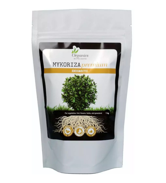 MYKORIZA PREMIUM 1KG - MIKORYZA (18 grzybów), TRICHODERMA (5 gatunków), BAKTERIE I MIKROORGANIZMY W PROSZKU, 400% WIĘKSZY KORZEŃ, ORGANICS NUTRIENTS, mykoryza