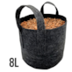 Round Pot 8L - ODDYCHAJĄCA, OKRĄGŁA, MOCNA DONICZKA MATERIAŁOWA h21cm fi21cm, Z UCHWYTAMI, odpowiednik Hempot, Gronest, Smart Pot, Growbag-  VF.KRAKOW