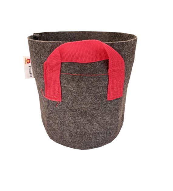 Round Pot 8L - ODDYCHAJĄCA, OKRĄGŁA, MOCNA DONICZKA MATERIAŁOWA h21cm fi21cm, Z UCHWYTAMI, odpowiednik Hempot, Gronest, Smart Pot, Growbag-  VF.KRAKOW