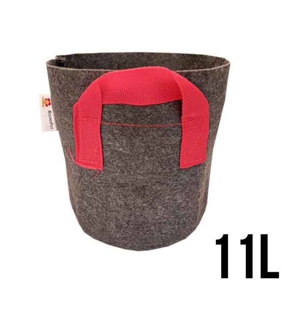 Round Pot 11L - ODDYCHAJĄCA, OKRĄGŁA, MOCNA DONICZKA MATERIAŁOWA h21cm fi25cm, Z UCHWYTAMI, odpowiednik Hempot, Gronest, Smart Pot, Growbag-  VF.KRAKOW