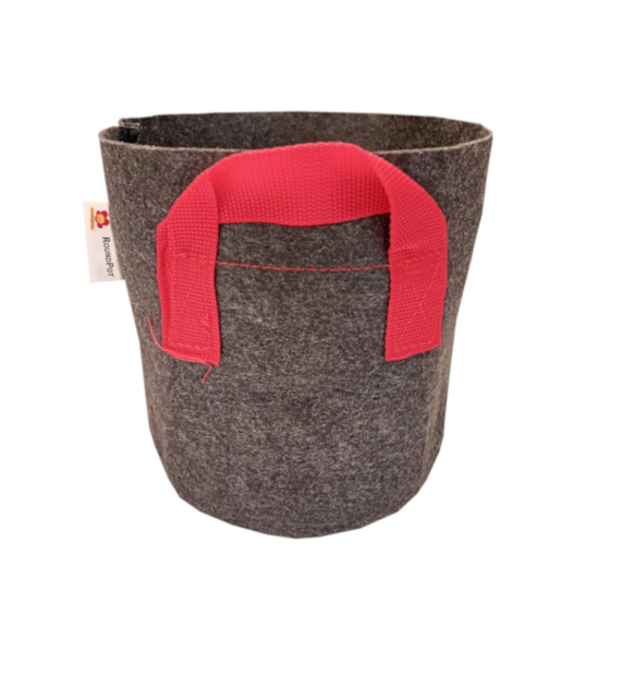 Round Pot 25L - ODDYCHAJĄCA, OKRĄGŁA, MOCNA DONICZKA MATERIAŁOWA h27cm fi35cm, Z UCHWYTAMI, odpowiednik Hempot, Gronest, Smart Pot, Growbag-  VF.KRAKOW
