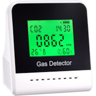ELEKTRONICZNY MONITOR CO2 + TEMP. + RH, CZUJNIK NDIR, ZASILANIE CIĄGŁE LUB AKUMULATOROWE,  80x50xh80mm / 110gm, do uprawy, do boxa