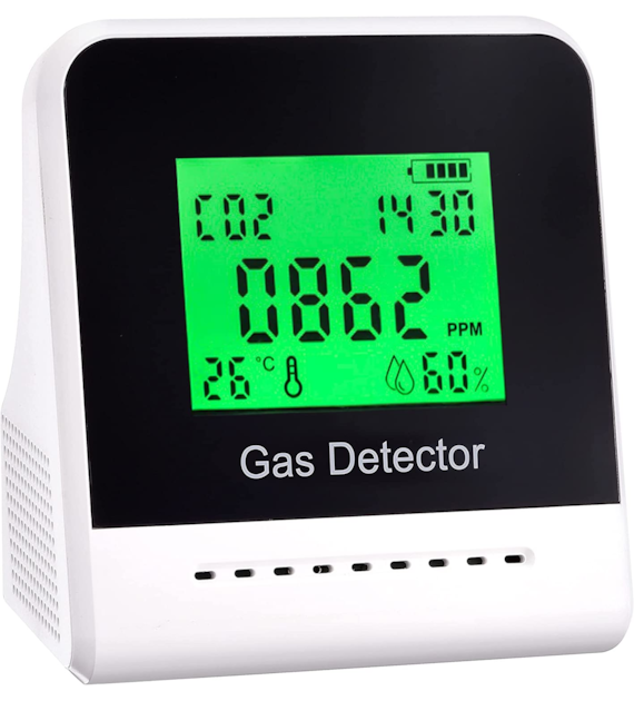 ELEKTRONICZNY MONITOR CO2 + TEMP. + RH, CZUJNIK NDIR, ZASILANIE CIĄGŁE LUB AKUMULATOROWE,  80x50xh80mm / 110gm, do uprawy, do boxa