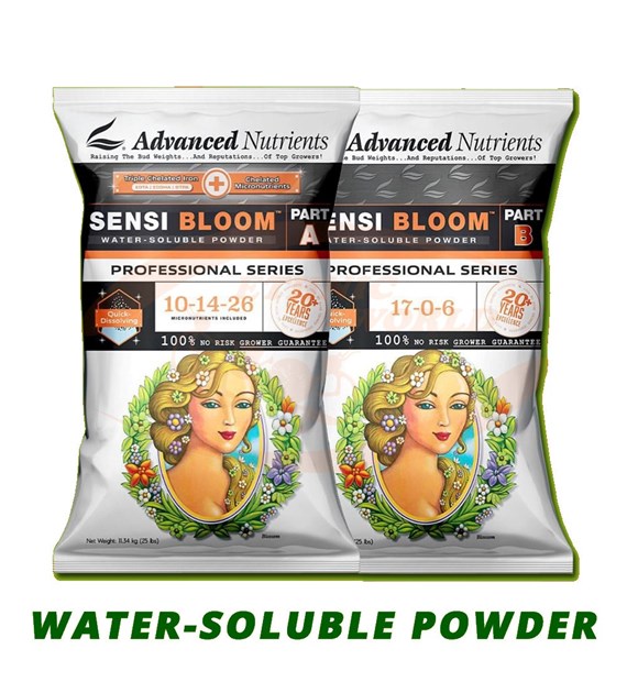 SENSI BLOOM PRO A/B 2x500G, DWUSKŁADNIKOWY PROSZEK DO ROZPUSZCZENIA W WODZIE NA KWITNIENIE, (gleba, hydro, kokos), ADVANCED NUTRIENTS