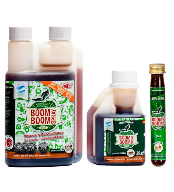 BOOM BOOM SPRAY 20ML/0,02L, 100% ORGANICZNY BOOSTER (REAKTYWUJE SŁABE ROSLINY, ZMNIEJSZA STRES, WZMACNIA), BIOTABS