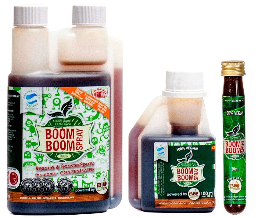 BOOM BOOM SPRAY 20ML/0,02L, 100% ORGANICZNY BOOSTER (REAKTYWUJE SŁABE ROSLINY, ZMNIEJSZA STRES, WZMACNIA), BIOTABS