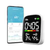 ELEKTRONICZNY MONITOR CO2 + TEMP.+ RH, CZUJNIK NDIR, APLIKACJA WI-FI, AKUMULATOR, 70x90x35 mm  VF.KRAKOW, termometr, higrometr