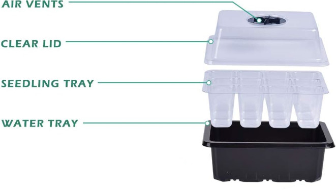 SZKLARENKA / PROPAGATOR NA 12 ROŚLIN, WENTYLOWANA,18.5x14.5x11cm, VF.KRAKOW, szklarnia, ukorzeniacz