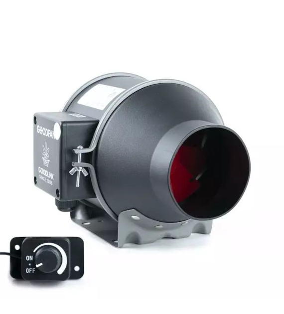 WENTYLATOR KANAŁOWY Z KABLEM - GOOD FAN, fi100mm, 350m3/h, 40W + POTENCJOMETR