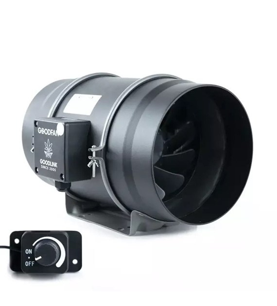 WENTYLATOR KANAŁOWY Z KABLEM - GOOD FAN, fi200mm, 850m3/h, 70W + POTENCJOMETR