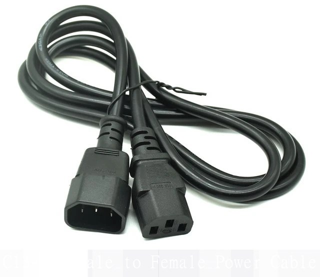 PRZEWÓD 3m, KABEL ZASILAJĄCY Z DWIEMA WTYCZKAMI IEC C14  MĘSKI-ŻEŃSKI, 10A, 3G1.0mm, dł.3m, VF