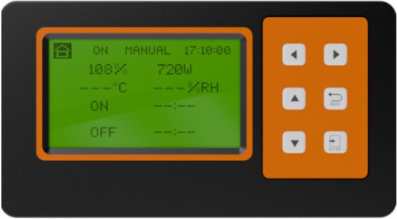 KOTROLER / STEROWNIK OŚWIETLENIA DO LAMP LED (0-10V) I ZASILACZY HPS (PWM), RJ14, MAX 30 LAMP, DO UPRAWY ROŚLIN / CONTROLLER VF, trps, resin+, lampy led