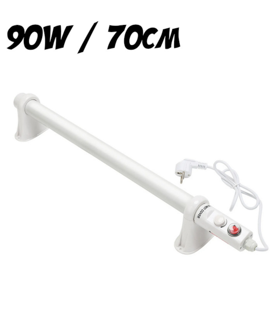 GRZEJNIK RUROWY Z TERMOSTATEM 90W / 70CM, do szklarni, IP44,  EcoHeat, łazienkowy, ręcznikowy, grzałka vf.krakowIP44,  EcoHeat, łazienkowy, ręcznikowy, grzałka vf.krakow