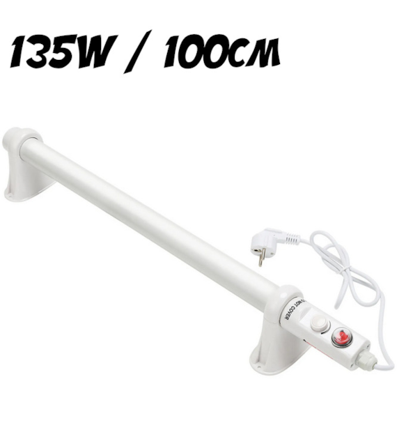 GRZEJNIK RUROWY Z TERMOSTATEM 135W / 100CM, IP44, do szklarni, IP44,  EcoHeat, łazienkowy, ręcznikowy, grzałka vf.krakow  EcoHeat, łazienkowy, ręcznikowy, grzałka vf.krakow