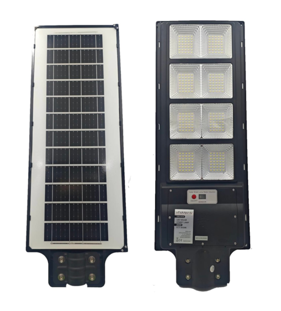 ULICZNA LAMPA SOLARNA CLASSIC Z WBUDOWANYM PANELEM + PILOT,WYDAJNOŚĆ 3000W, CZUJNIK RUCHU + ZMIERZCHU, CSE Clean Solar Energy, VF.krakow