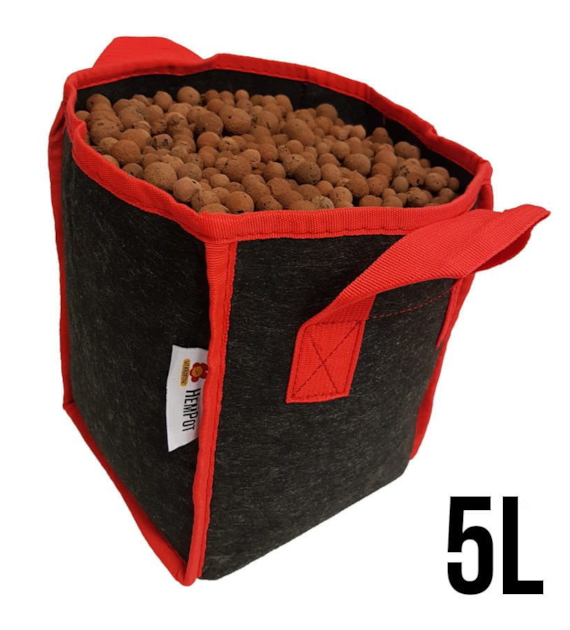 !-HemPot  5L - ODDYCHAJĄCA, KWADRATOWA DONICZKA MATERIAŁOWA 19x19xh19cm, Z UCHWYTAMI, odpowiednik Smart Pot, Growbag