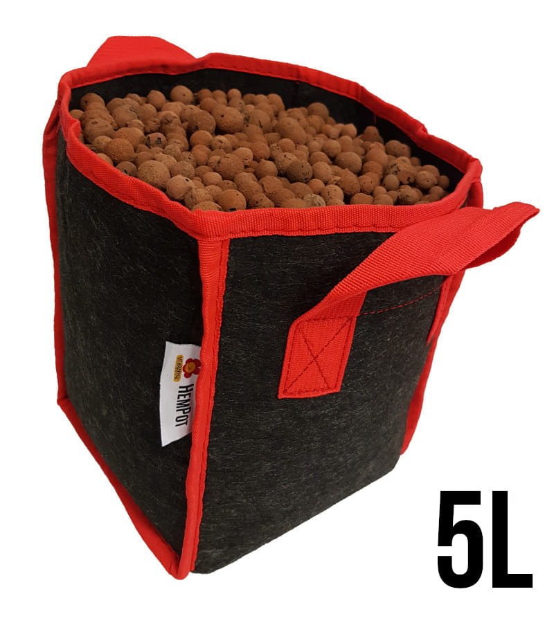!-HemPot  5L - ODDYCHAJĄCA, KWADRATOWA DONICZKA MATERIAŁOWA 19x19xh19cm, Z UCHWYTAMI, odpowiednik Smart Pot, Growbag