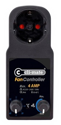 STEROWNIK / REGULATOR TEMPERATURY I OBROTÓW WENTYLATORA - CLI-MATE, MAX.920W/4A (1 WENTYLATOR), CZUJNIK TEMP. NA KABLU, termostat, CLIMATE