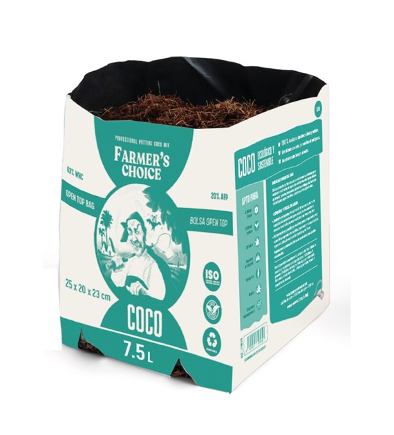 FOLIOWA DONICZKA ZE SPECJALNYM PODŁOZEM KOKOSOWYM (PODLEJ I POSADŹ), 22x18x18 CM - 7.5L, FARMER'S CHOICE