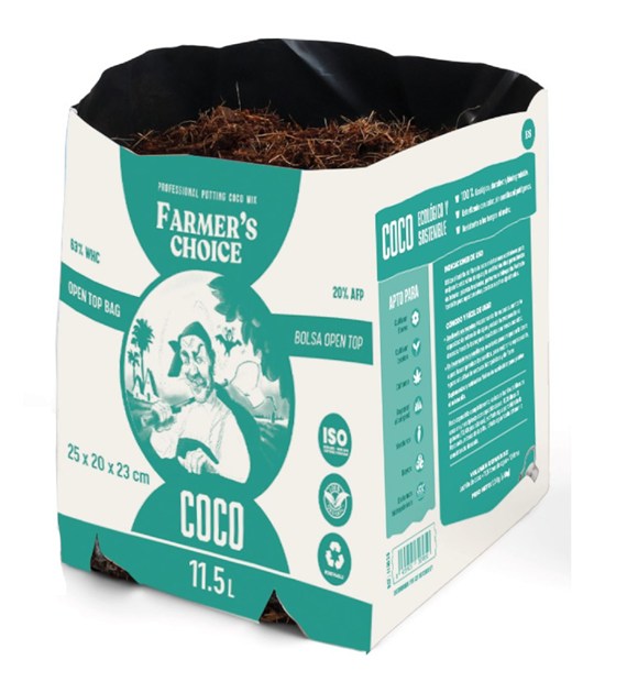 FOLIOWA DONICZKA ZE SPECJALNYM PODŁOZEM KOKOSOWYM (PODLEJ I POSADŹ), 22x18x18 CM - 11.5L, FARMER'S CHOICE