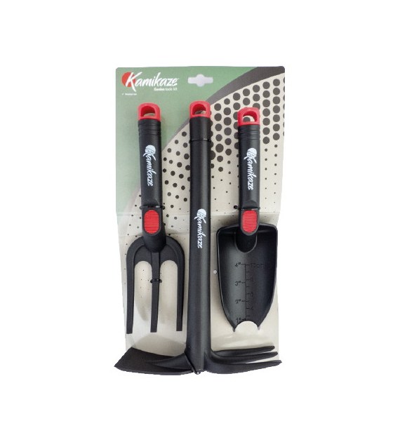 ZESTAW NARZĘDZI OGRODOWYCH (PAZURKI + MOTYCZKA + ŁOPATKA), KAMIKAZE