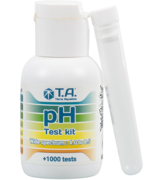 pH TEST 60ml, DO POMIARU pH W ROZTWORZE, 1000 pomiarów, 4,0-8.5 pH, TERRA AQUATICA - GHE, pH METR, tester